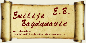Emilije Bogdanović vizit kartica